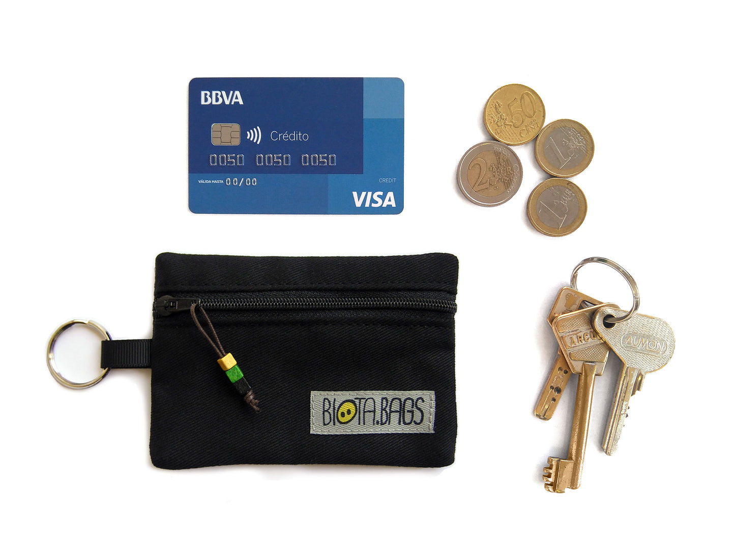 MONEDERO LLAVERO MINI NEGRO